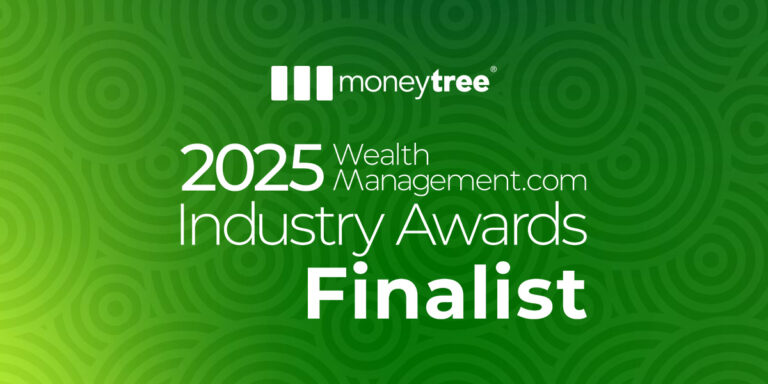 Logo announcing that Moneytree’s modern financial planning software is a 2025 Wealthies finalist.